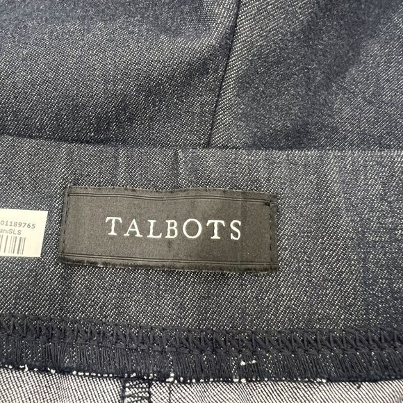 Talbots Womens Essex Ankle Pants 10P Cotton Blend Dark Wash Denim Look Slim Fit - Picture 3 of 9